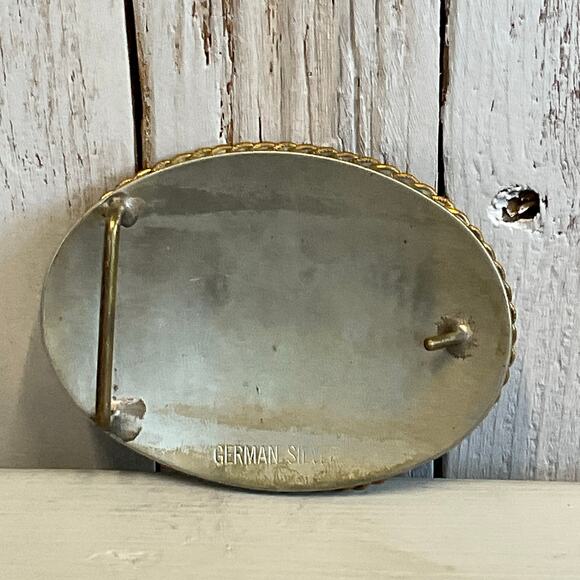 Vintage Sheep Belt Buckle German Silver Shepherd Sheep Herder Western Herding - Picture 4 of 6